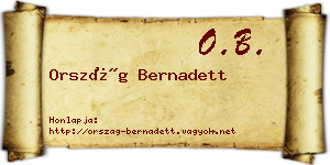 Ország Bernadett névjegykártya