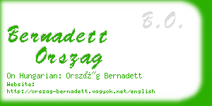 bernadett orszag business card